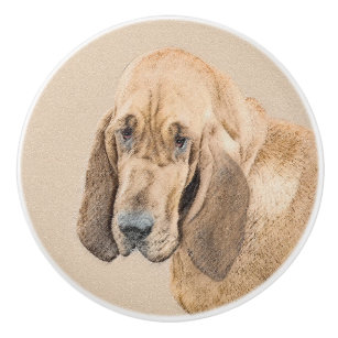Bloodhound-Malerei - Niedliche Original Hunde-Kuns Keramikknauf