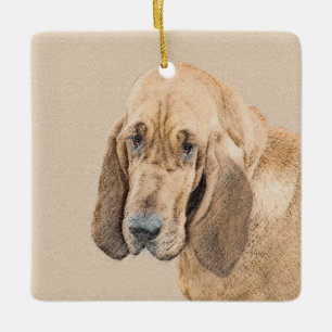 Bloodhound-Malerei - Niedliche Original Hunde-Kuns Keramikornament