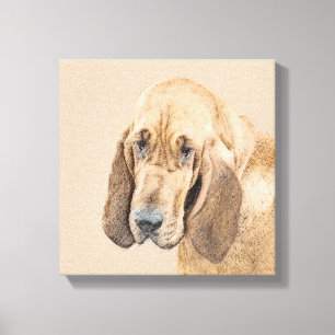Bloodhound-Malerei - Niedliche Original Hunde-Kuns Leinwanddruck