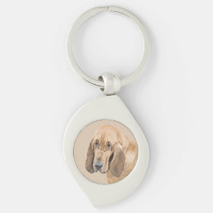 Bloodhound-Malerei - Niedliche Original Hunde-Kuns Schlüsselanhänger