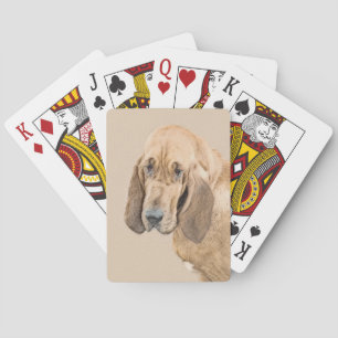 Bloodhound-Malerei - Niedliche Original Hunde-Kuns Spielkarten