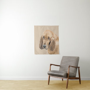 Bloodhound-Malerei - Niedliche Original Hunde-Kuns Wandteppich