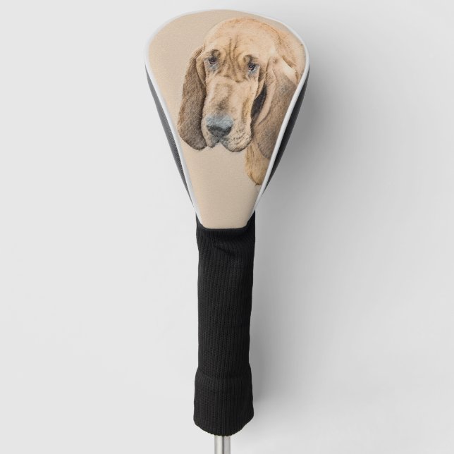 Bloodhound-Malerei - Niedliche Original-Hundekunst Golf Headcover (Vorderseite)