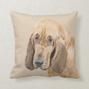 Bloodhound-Malerei - Niedliche Original-Hundekunst Kissen