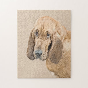 Bloodhound-Malerei - Niedliche Original-Hundekunst Puzzle