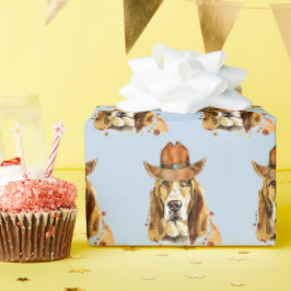 Bloodhound mit Sheriff Cowboy Hat Geschenkpapier