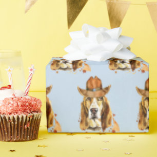 Bloodhound mit Sheriff Cowboy Hat Geschenkpapier