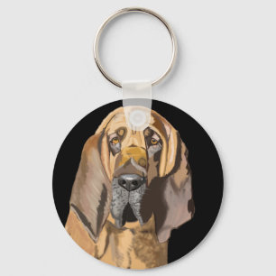 Bloodhound Portrait Schlüsselanhänger