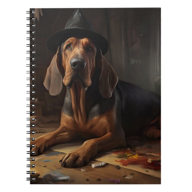 Bloodhound Pumpkins Halloween Beängstigend Notizblock (Vorderseite)