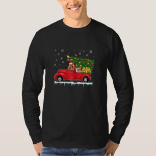 Bloodhound Red Car LKW Weihnachtsbaum Sant Funny S T-Shirt