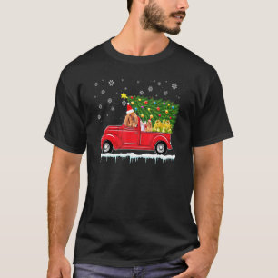 Bloodhound Red Car Truck Weihnachtsbaum Weihnachte T-Shirt