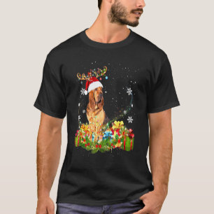 Bloodhound Rentier Weihnachtslicht Hund Xmas T-Shirt