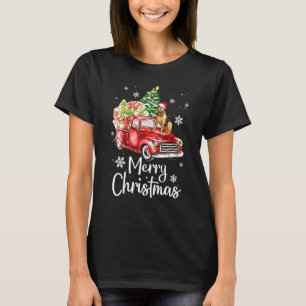 Bloodhound Rides Red Truck Weihnachten Pajama T-Shirt