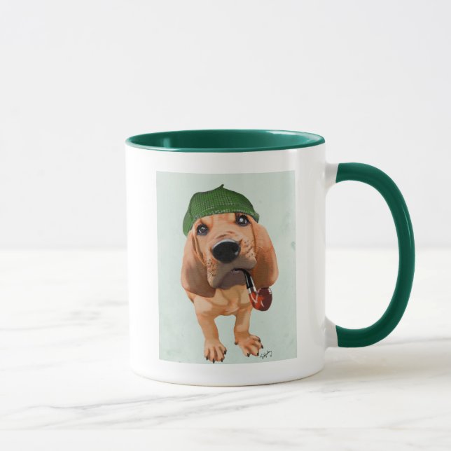 Bloodhound Sherlock Holmes Tasse (Rechts)