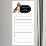 BloodHound Shopping List Magnetic Notepad Magnetischer Notizblock<br><div class="desc">Liebliche Sachen,  um BloodHound Hund mit einem schwarzen Chalkboard Rahmen personalisiert mit Ihrem Namen zu holen.</div>