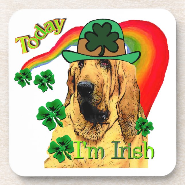 Bloodhound st Patricks Getränkeuntersetzer (Vorderseite)