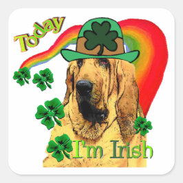 Bloodhound st Patricks Quadratischer Aufkleber