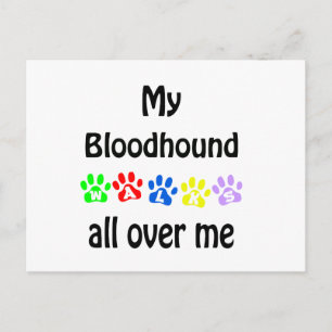 Bloodhound Walking Design Postkarte