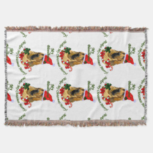 Bloodhound Weihnachten froh Decke