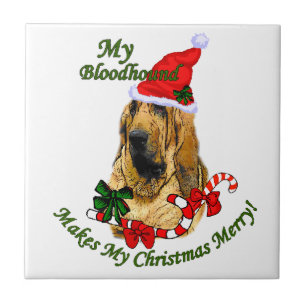 Bloodhound Weihnachten froh Fliese