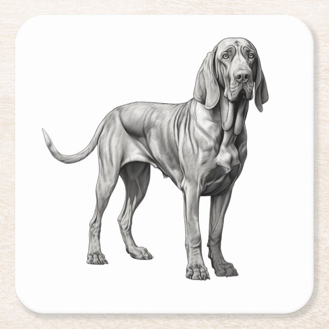 Bloodhounds Dog Artwork Rechteckiger Pappuntersetzer (Vorderseite)