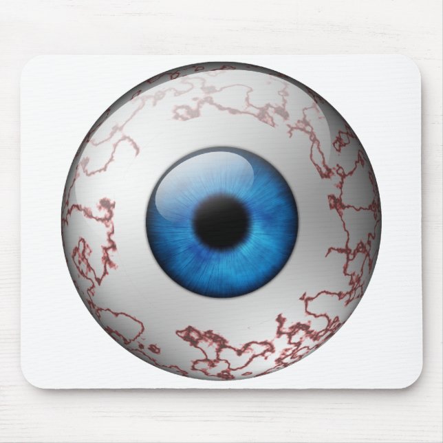 Bloodshot blauer Augapfel Mousepad (Vorne)