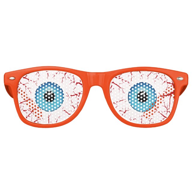 Bloodshot Blue Eyeballs Halloween Sonnenbrille (Vorderseite)