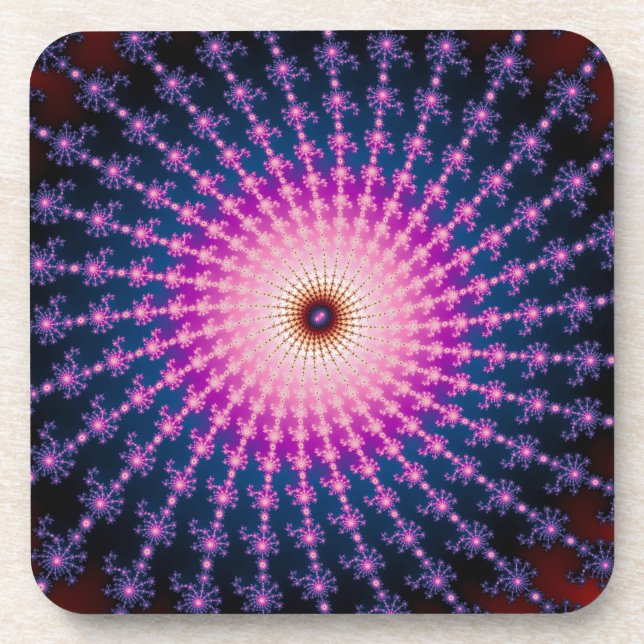 Bloodshot Fraktal Swirl Getränkeuntersetzer (Vorderseite)