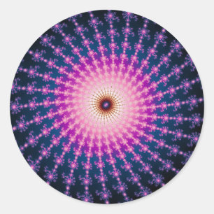 Bloodshot Fraktal Swirl Runder Aufkleber