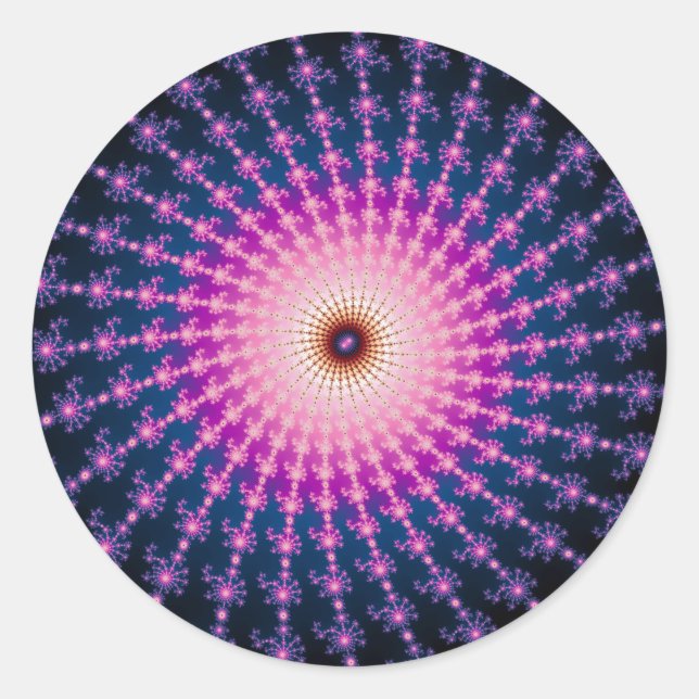 Bloodshot Fraktal Swirl Runder Aufkleber (Vorderseite)