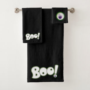 Bloodshot Lila Monster Eyeball Boo Halloween Badhandtuch Set