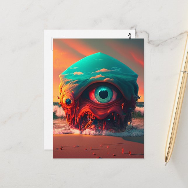 Bloody Eyes Postkarte (Vorderseite/Rückseite Beispiel)