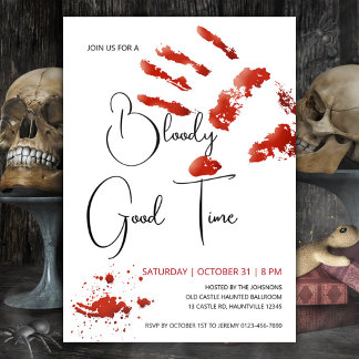 Bloody Good Time Halloween Einladung, blutige Hand Einladung