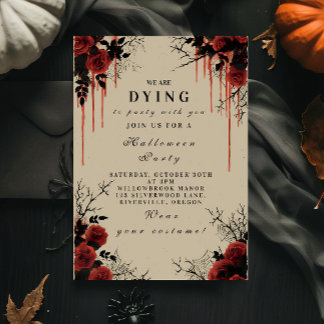 Bloody Gothic Rose Halloween-Party Einladung