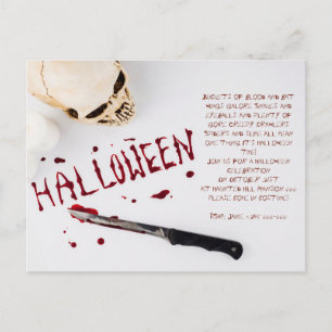 Bloody-Halloween-Party Postkarte