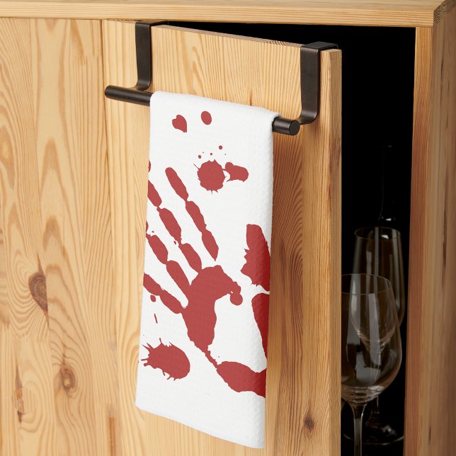 Bloody Hand Print Blood Spatter Halloween Prophete Geschirrtuch (Von Creator hochgeladen)