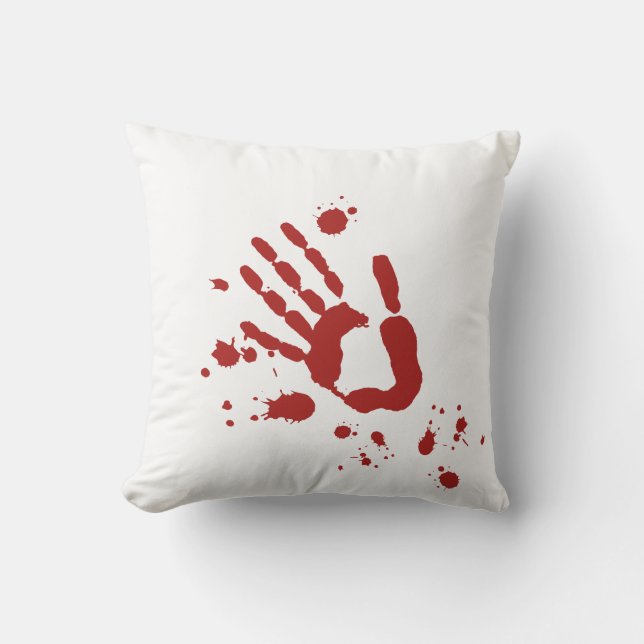 Bloody Hand Print Blood Spatter Halloween Prophete Kissen (Vorderseite)
