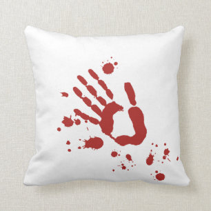 Bloody Hand Print Blood Spatter Halloween Prophete Kissen