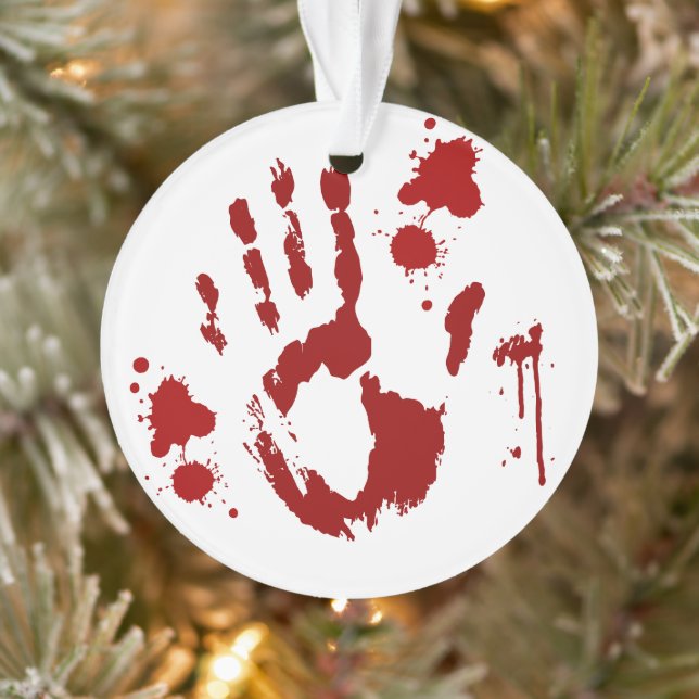 Bloody Handprint Blood Spritzer Ornament (Baum)