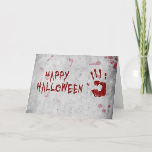 Bloody Handprint Halloween Karte