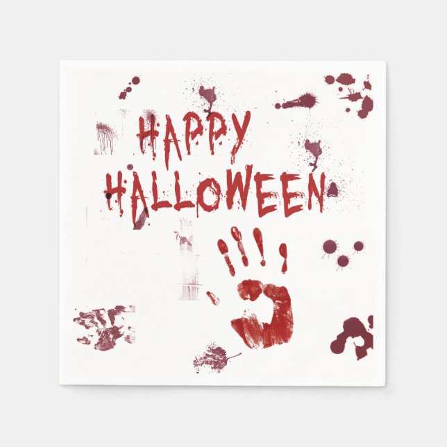 Bloody Handprint Halloween - Paper Napkin Serviette (Vorderseite)