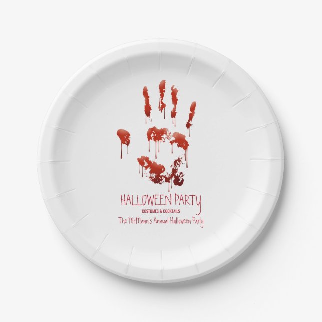Bloody Handprint Halloween Paper Teller (Vorderseite)