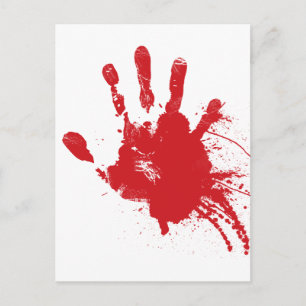 Bloody Handprint Postkarte