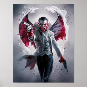 Bloody handsome Vampire Mafia mit Guns Poster Art