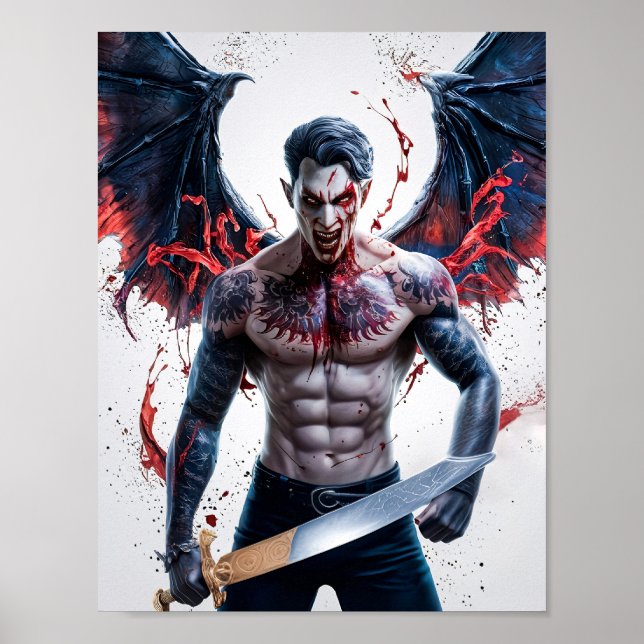 Bloody handsome Vampire Warrior Poster Art (Vorne)