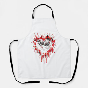 Bloody Heart Gothic Goth Black Hearts Schürze