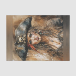 Bloody Lady Pirate Captain Decoupage Paper Seidenpapier