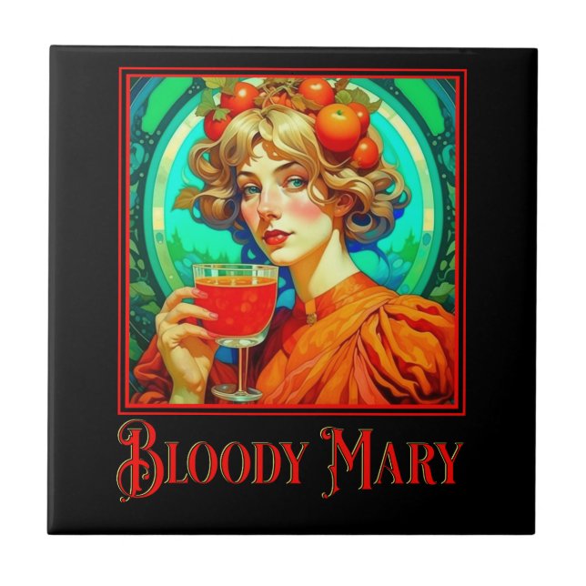 Bloody Mary Art Nouveau Fliese (Vorderseite)