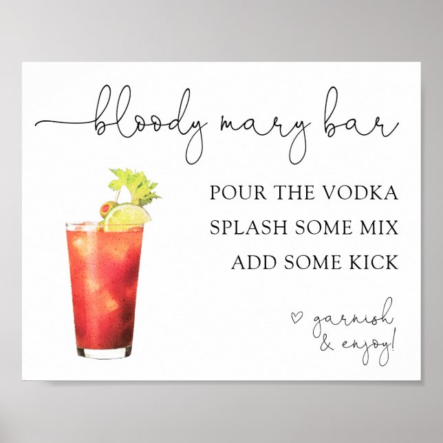Bloody Mary Bar Drink Sign Poster (Vorne)