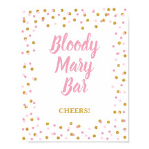 Bloody Mary Bar Party Signieren Pink & Gold Confet